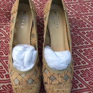 Women’s Cork & Leather Wedges- Made In Italy